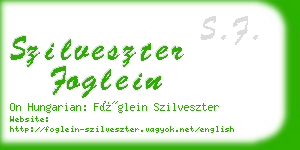 szilveszter foglein business card